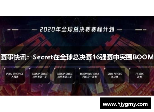 赛事快讯：Secret在全球总决赛16强赛中突围BOOM